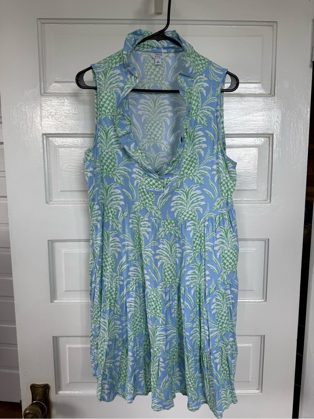 crown & ivy Light Blue Pineapple Print Sundress